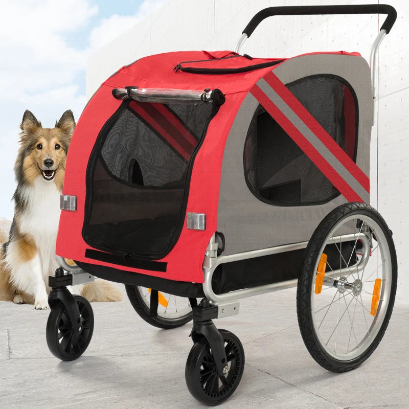 LanYuXuan Foldable Pet Stroller for Cats and Dogs Bicycle