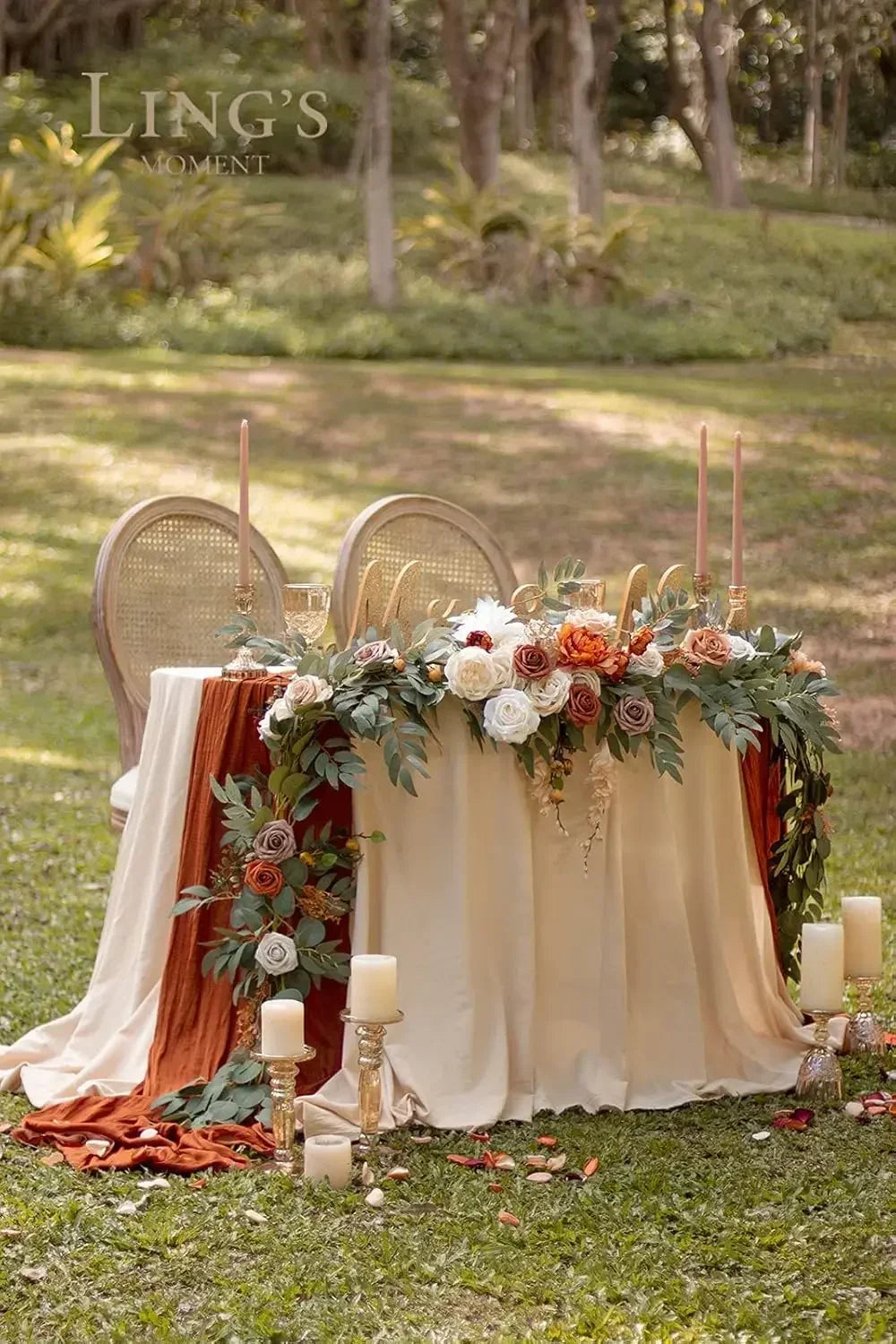Fall Floral Garland Backdrop Wedding Arch Eucalyptus Rose