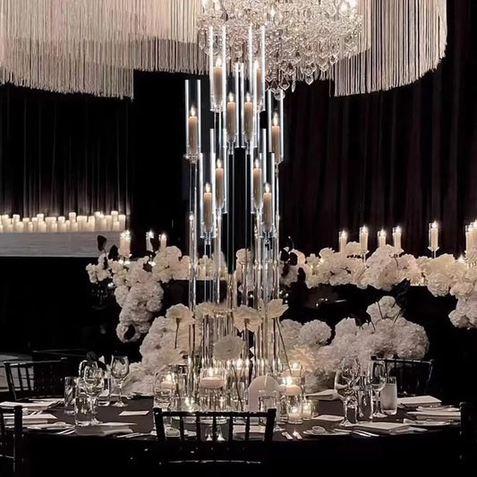Acrylic Floor Candelabra 10 Arm Centerpiece For Wedding