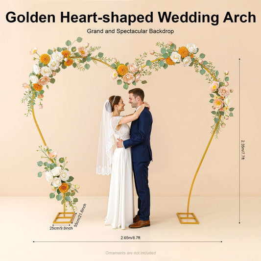 Metal Wedding Arch Heart Shape Frame Backdrop Decor