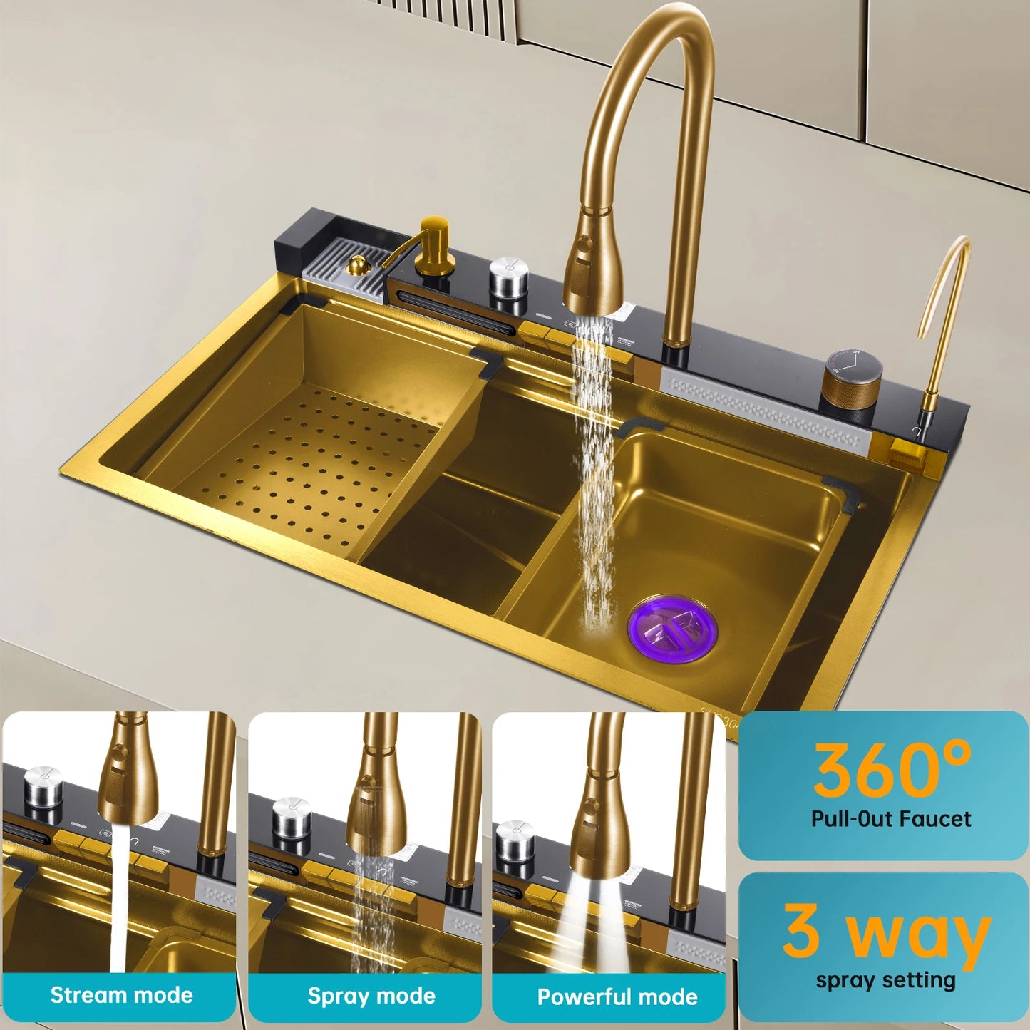 Drop In Kitchen Sink Workstation Stainless Steel Top Mount