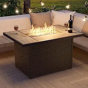 Outdoor Propane Fire Pit Table With Cover 60000 BTU