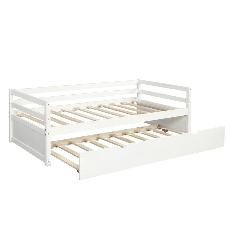 Daybed With Trundle Frame Bamboo Construction For Bedroom
