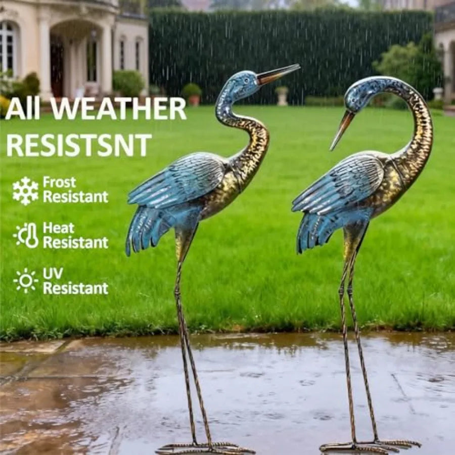 SHXI Outdoor Garden Crane Statues Garden Yard Art Sculptures