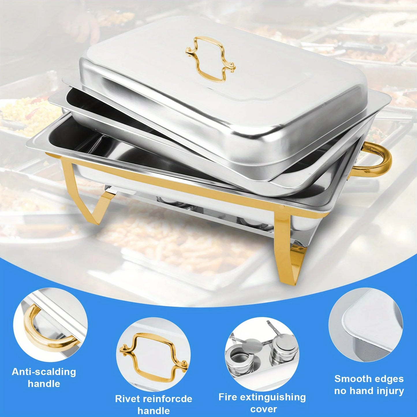 FCM Stainless Steel Chafing Dishes Buffet Set For Parties
