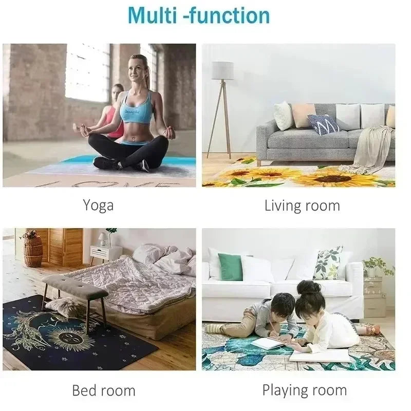 NONE Non Slip Modern Marble Rug for Living Room Polyester