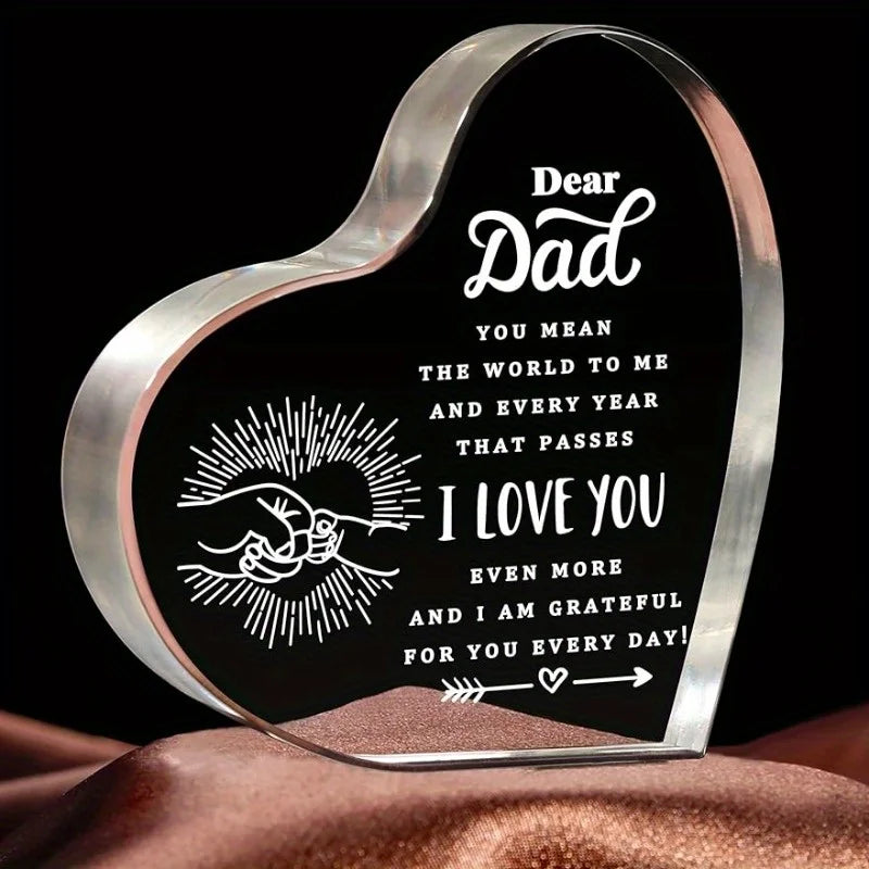 Engraved Dad Heart Sentimental Paperweight Gift For Every Occasion