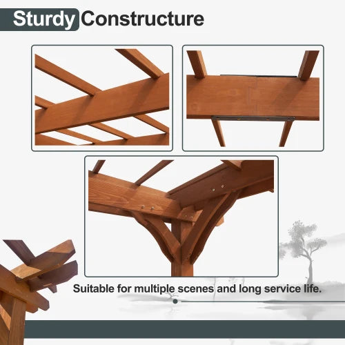 Wooden Outdoor Pergola Gazebo For Patio Garden Plant Support