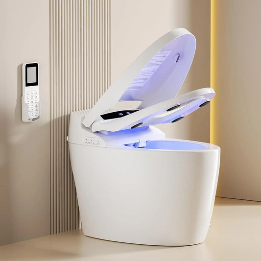 Luxury Smart Toilet with Heated Bidet Seat and Foot Sensor Operation