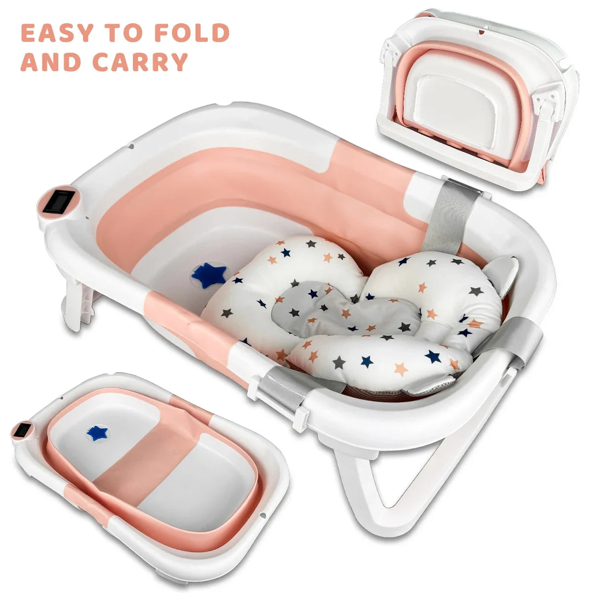 Devine In Out Temperature Sensing Foldable Baby Bathtub