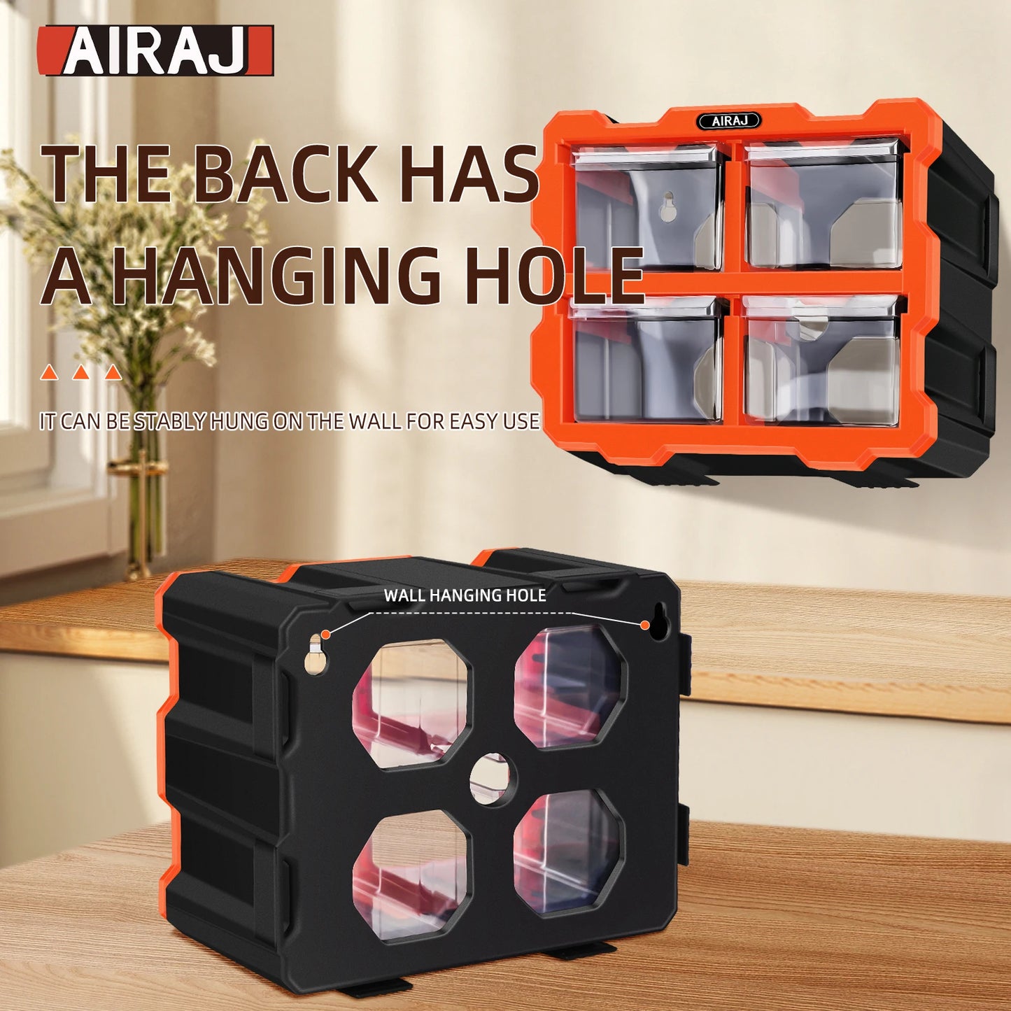 AIRAJ Multi-Grid Drawer Parts Box Wall-Mounted Screw Storage Solution