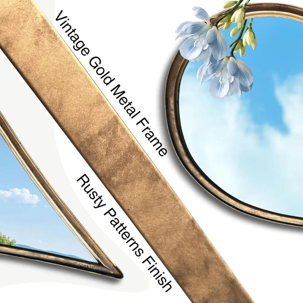 Teardrop Decorative Wall Mounted Mirror with Metal Frame for Any Room