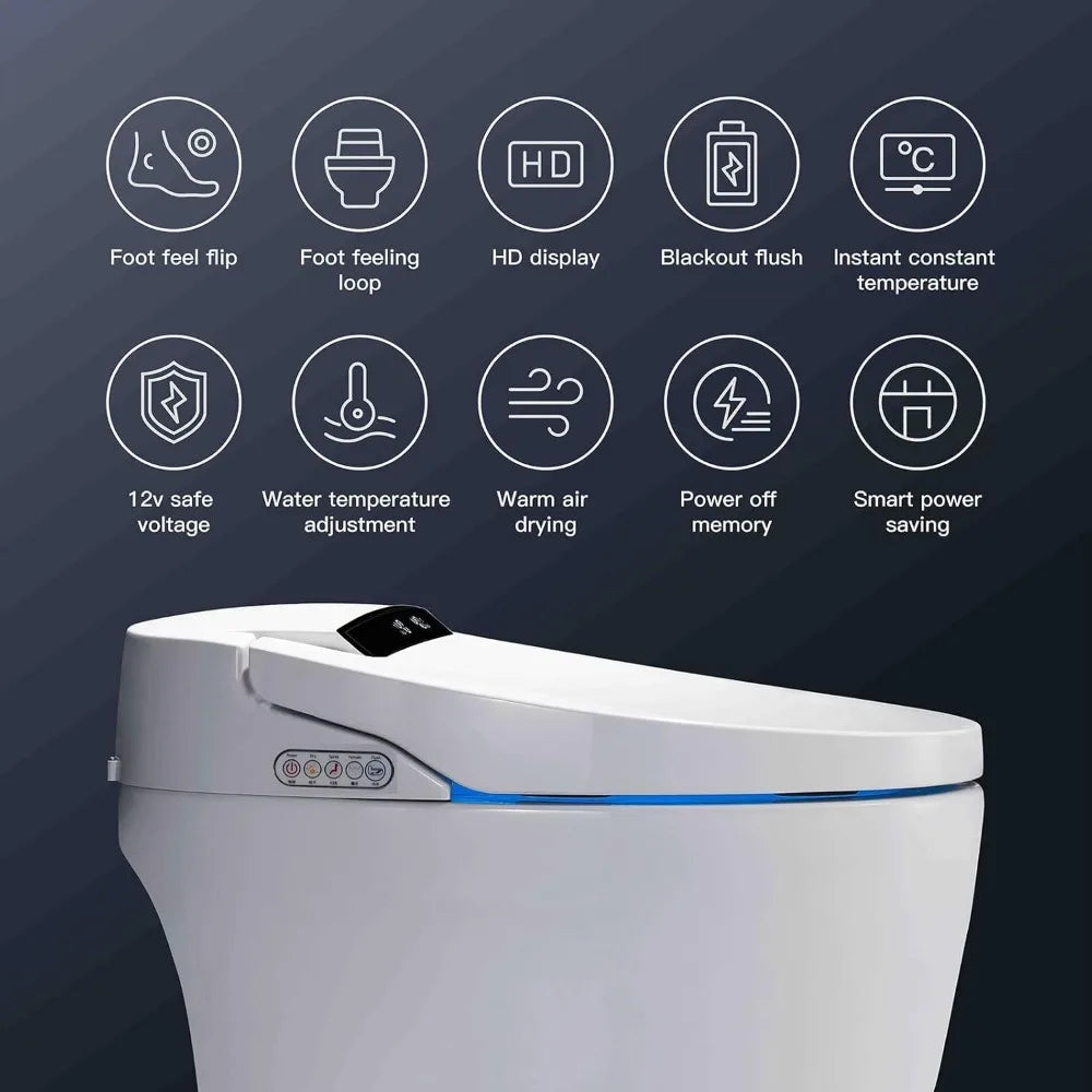 Smart One Piece Bidet Toilet with Warm Water Sprayer and Foot Sensor Operation