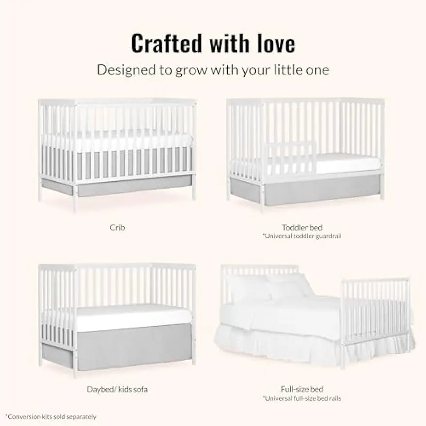 Convertible Baby Crib With Toddler Bed Conversion Sustainable Pinewood
