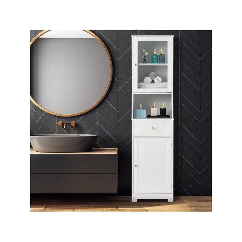 Modern Two Door Bathroom Cabinet With Drawer And Shelf