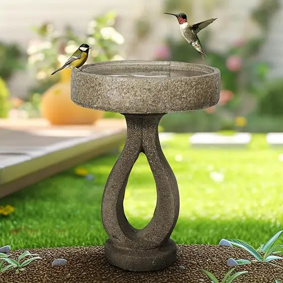 Concrete Modern Bird Bath Outdoor Garden Decor For Patios