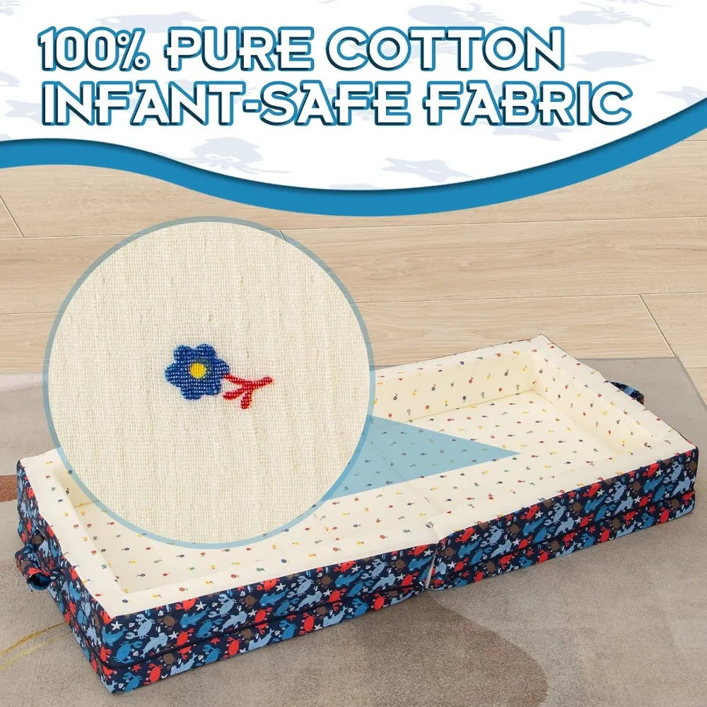 Foldable Toddler Floor Bed With Soft Foam Washable Cover