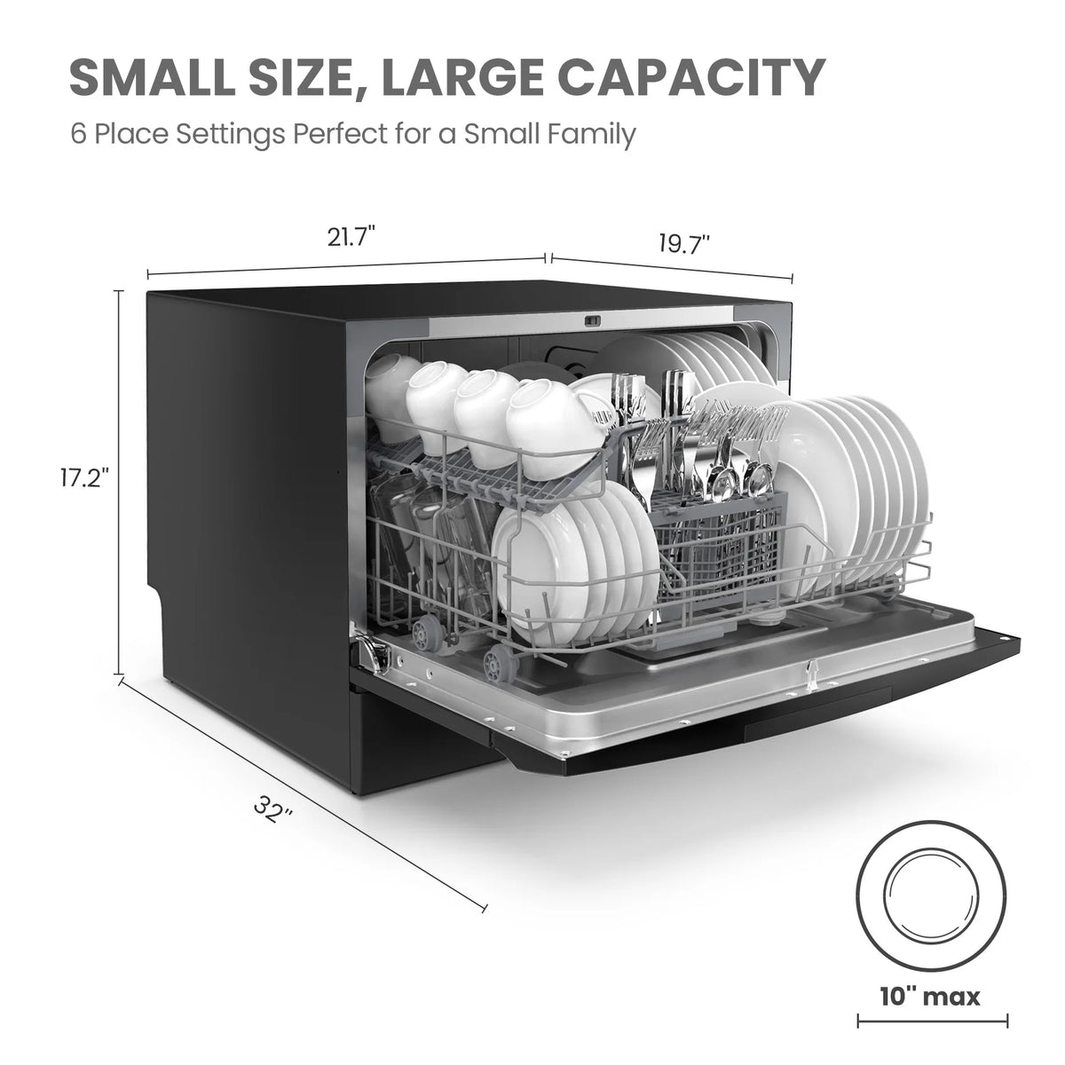 Midea Large Capacity Automatic Dishwasher With Digital Timer