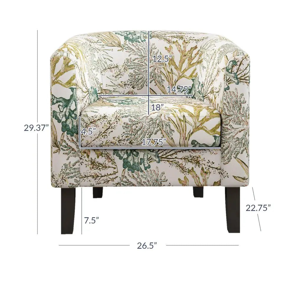 Living Room Linen Barrel Chairs Set for Modern Home