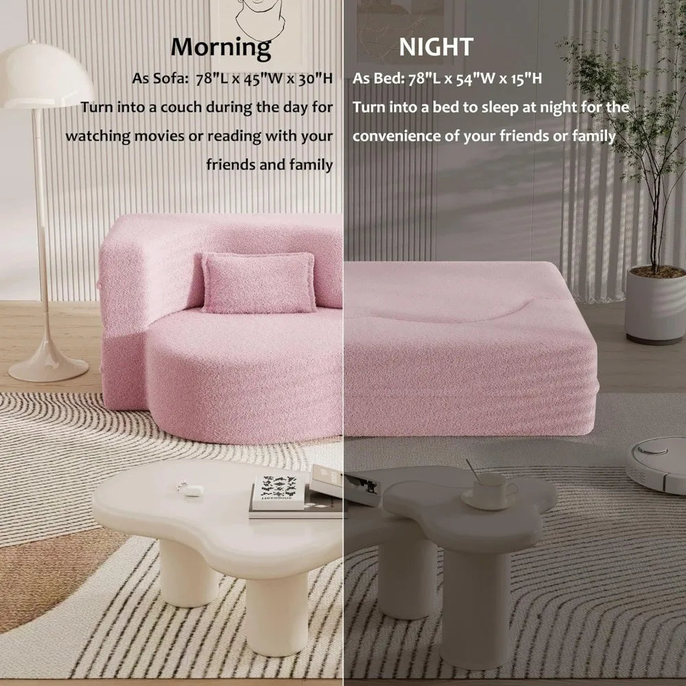 EAJNFAJK Convertible Folding Sofa Bed Memory Foam Sleeper