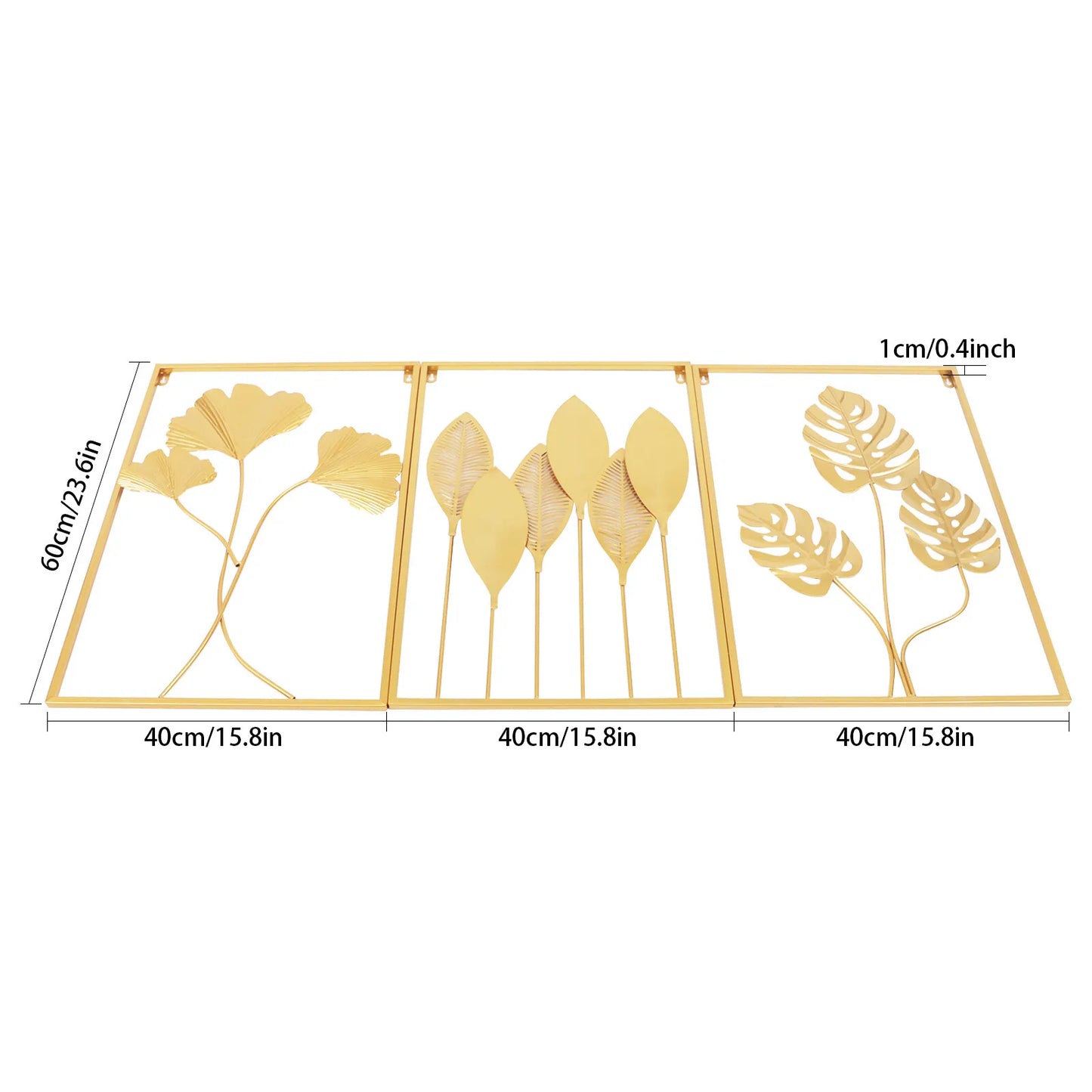 Iron Leaf Wall Decor Set For Entryways And Bedrooms