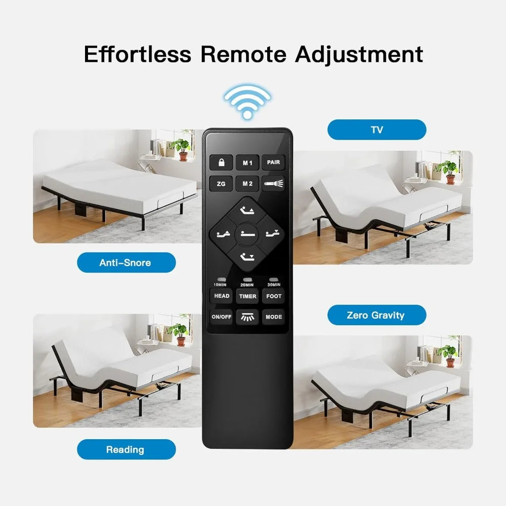 Pipishell Adjustable Bed Frame with Massage and USB Ports