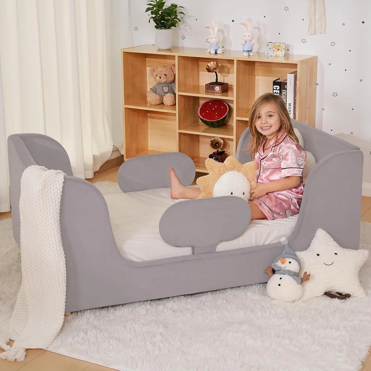 Zhuoting Toddler Bed Padded Floor Frame For Kids Safety