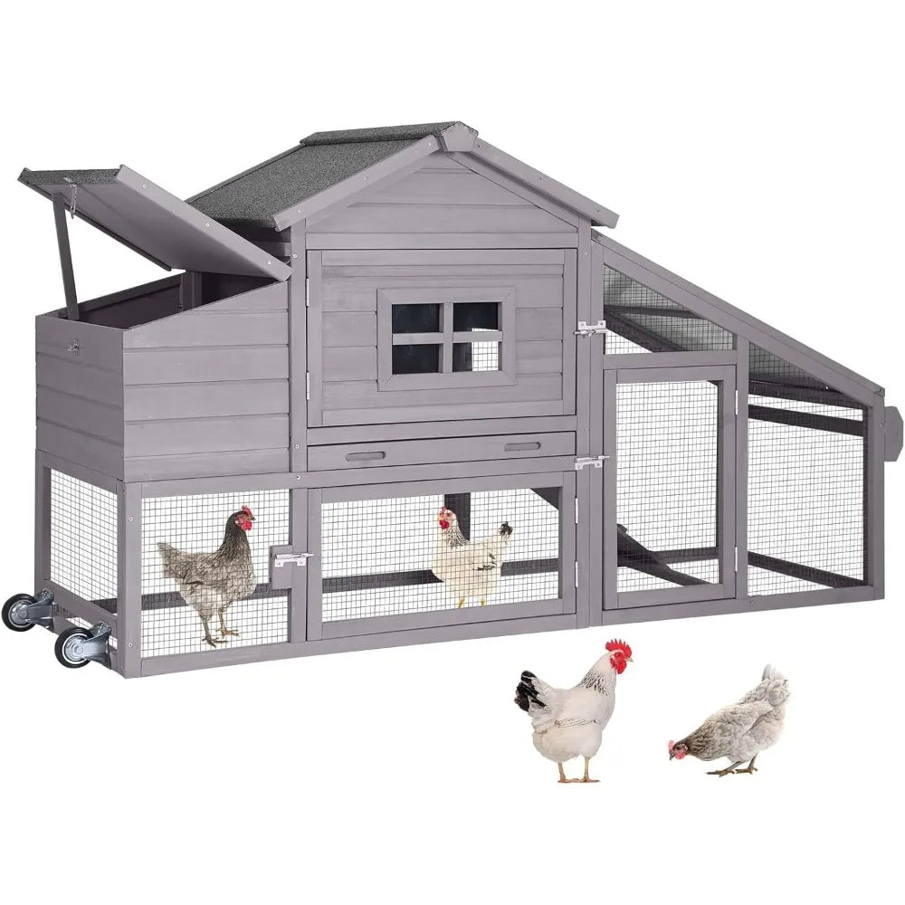 Mobile Chicken Coop With Wheels Outdoor Backyard