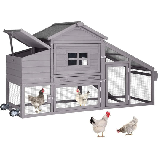 Mobile Chicken Coop With Wheels Outdoor Backyard