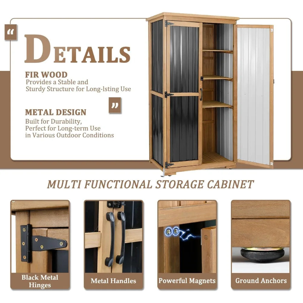 Outdoor Storage Cabinet Weatherproof With Shelves