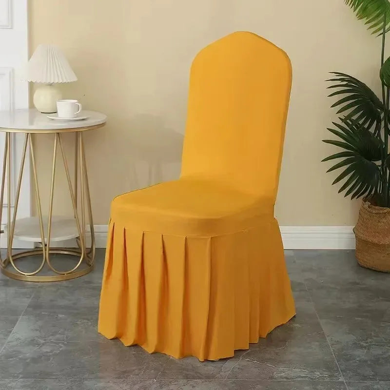 Pleated Spandex Chair Cover For Hotel Banquet And Wedding Events