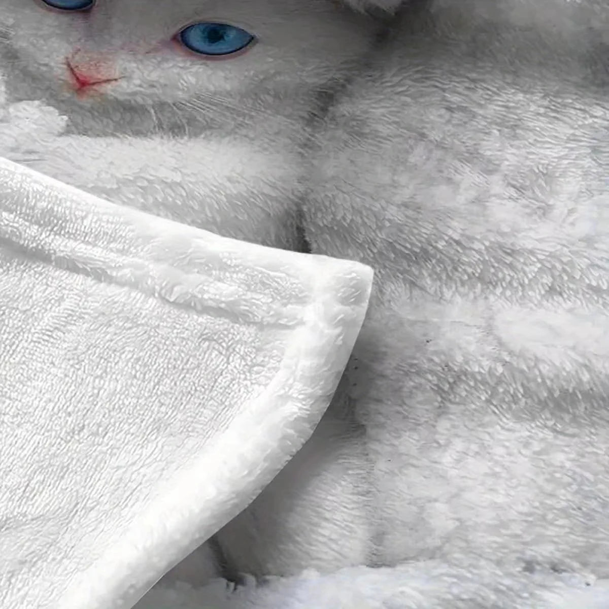 Luxurious Cozy Cat Print Flannel Blanket For Home Sofa