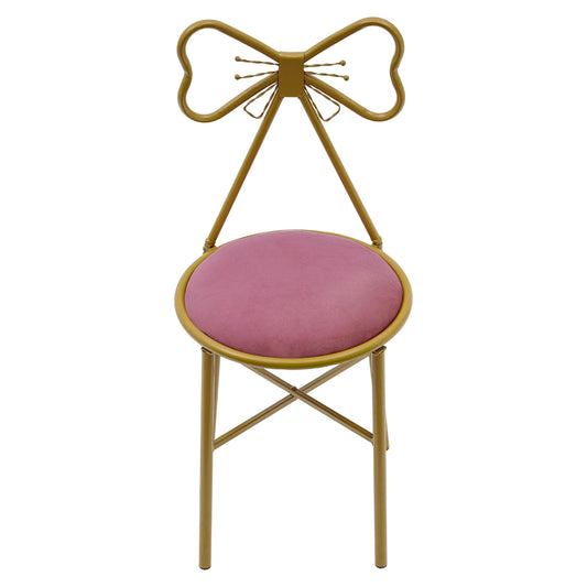 Bymaocar Butterfly Backrest Chair Vanity Stool For Living Room