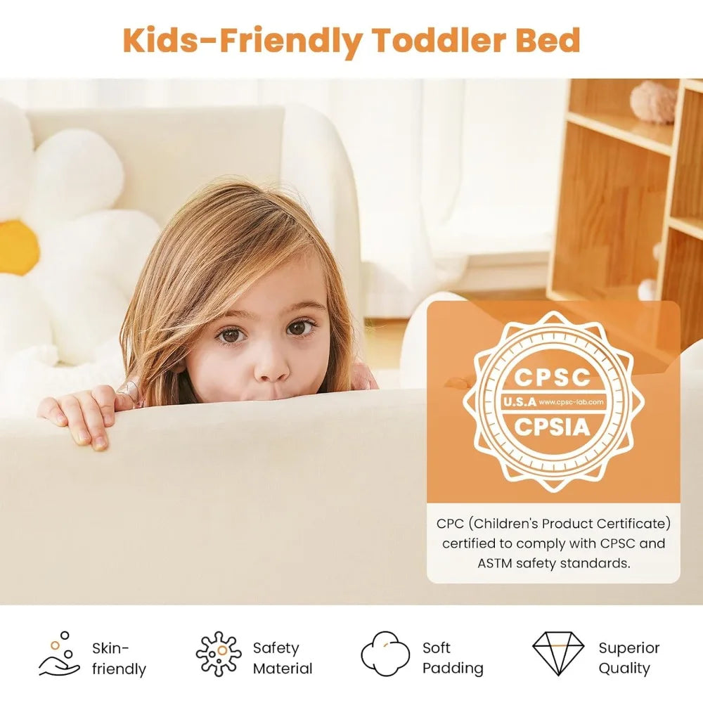 Zhuoting Toddler Bed Padded Floor Frame For Kids Safety