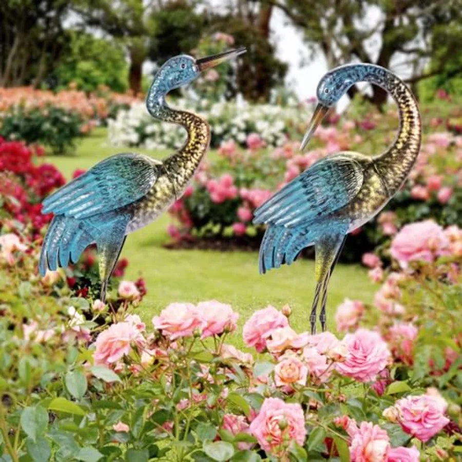 SHXI Outdoor Garden Crane Statues Garden Yard Art Sculptures