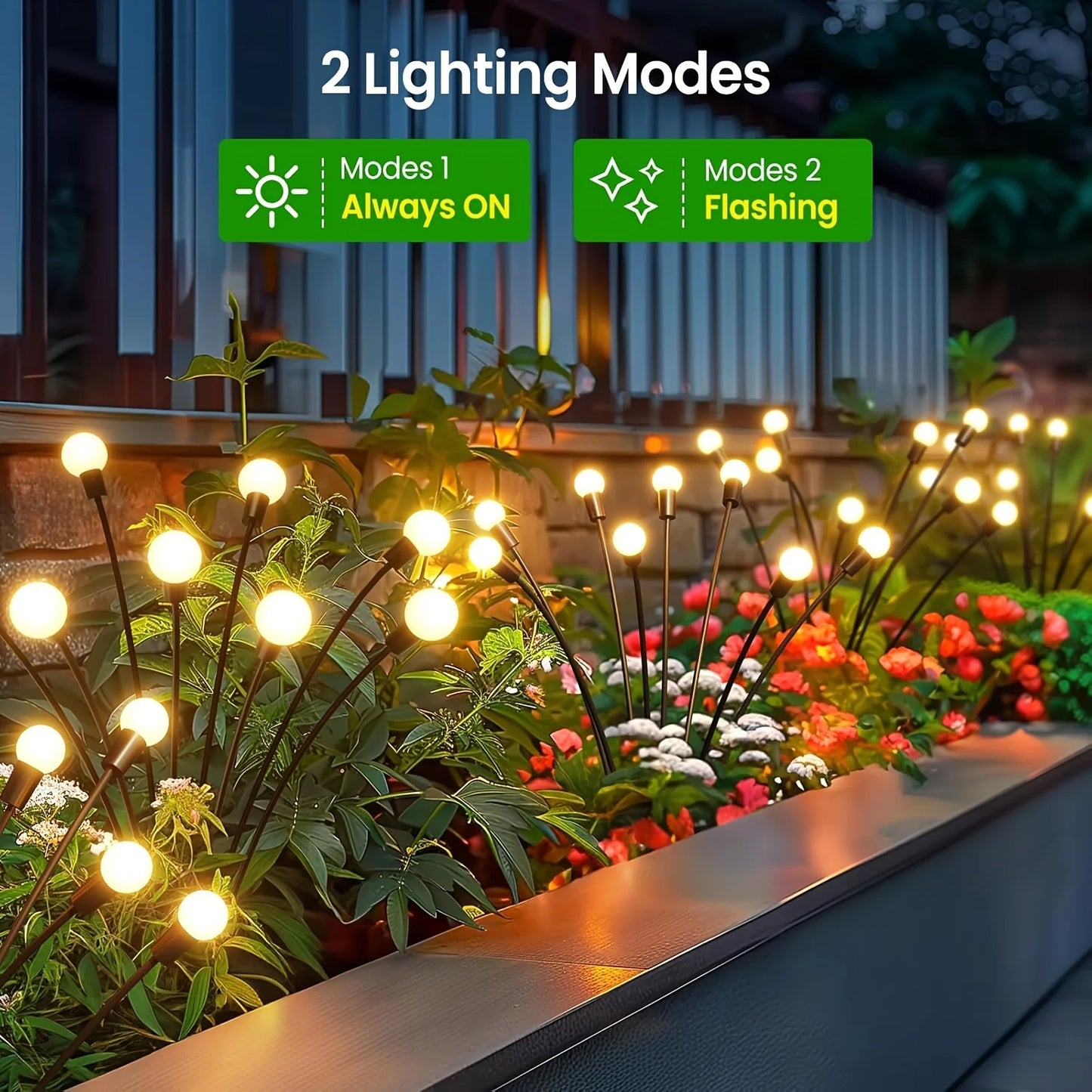 KPSTEK Swaying Solar Firefly Lights 32 LED For Pathway