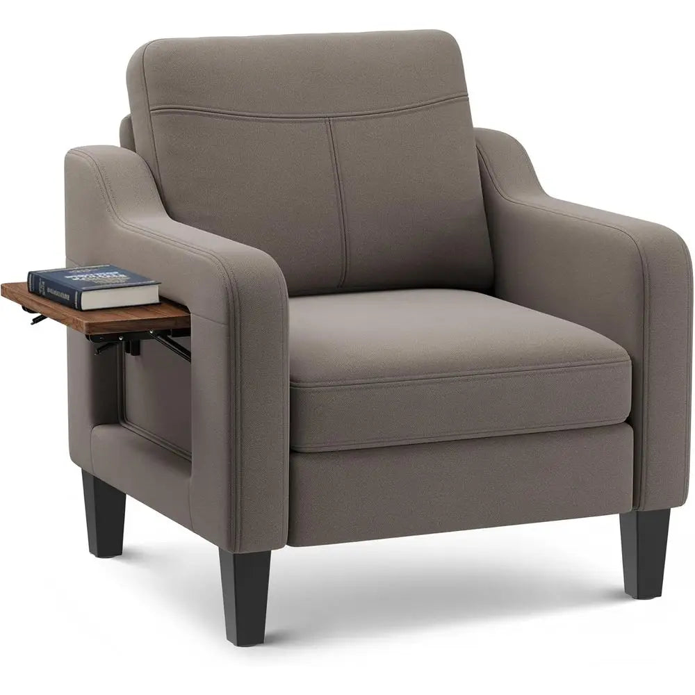 Adjustable Side Table Accent Chair With Storage