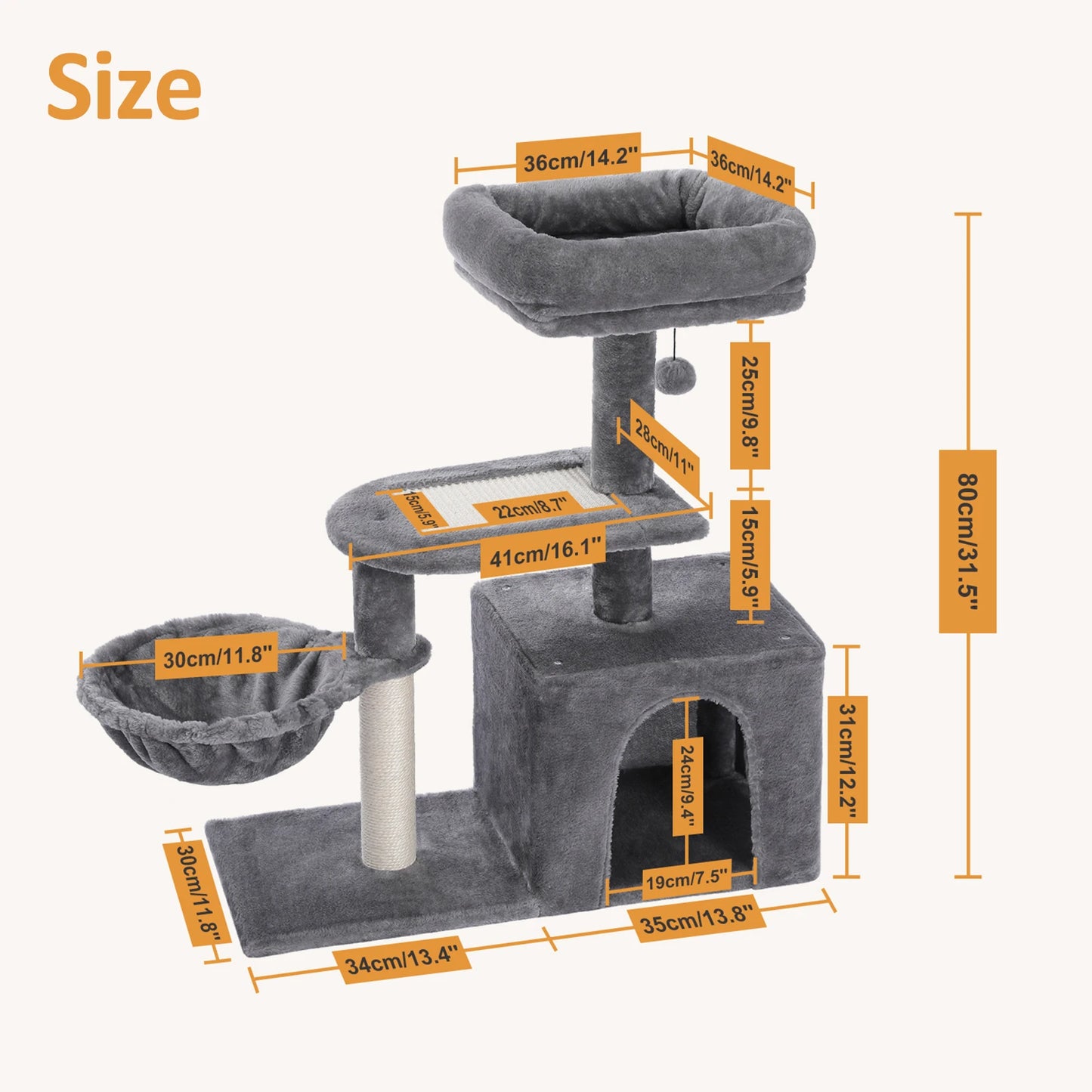 PAWZ Road Cat Tower For Indoor Cats Scratching Posts