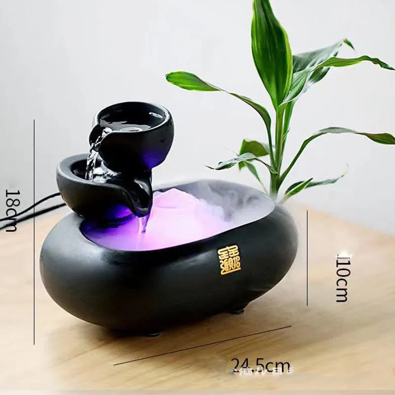 Ceramic Fountain Waterfall Vase Feng Shui Water Feature