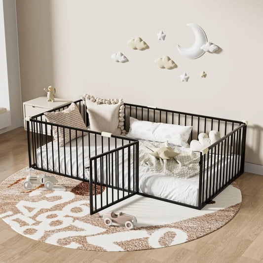 DAFIFY Montessori Floor Bed Frame With Guardrails
