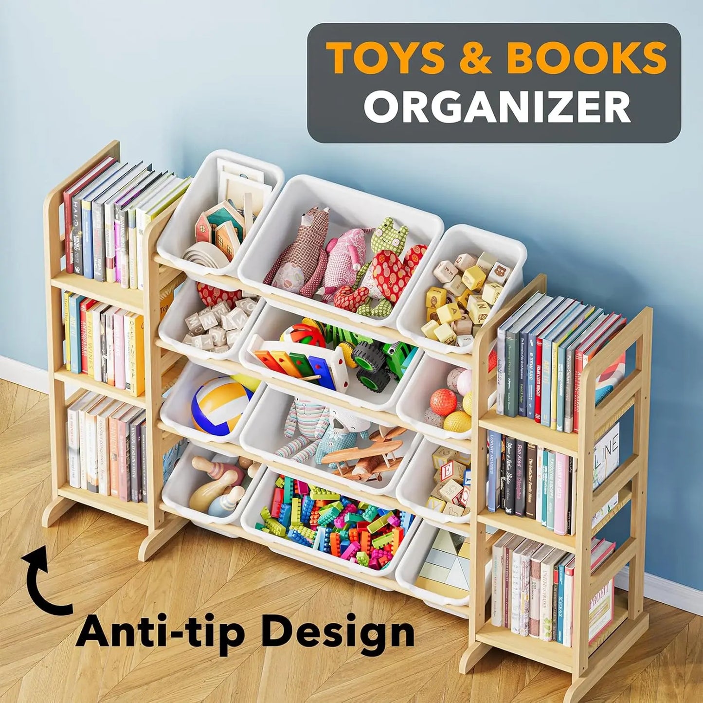 DAFIFY Toy Storage Organizer With Six Shelves And Bins