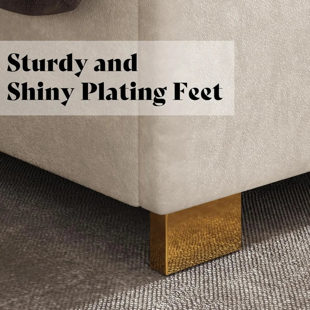 Ticify Upholstered Bed With Tall Headboard And Trim