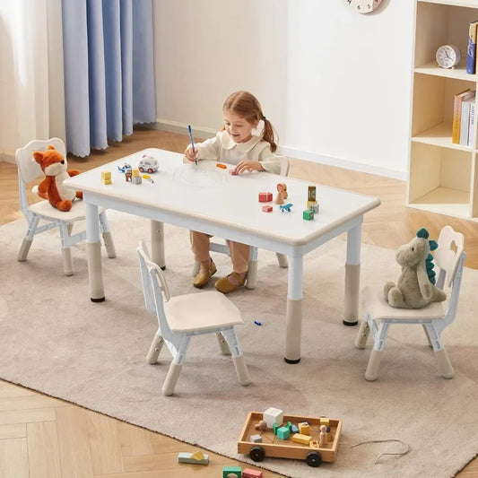 ANGDUO Durable Toddler Table And Chair Set Graffiti Desktop