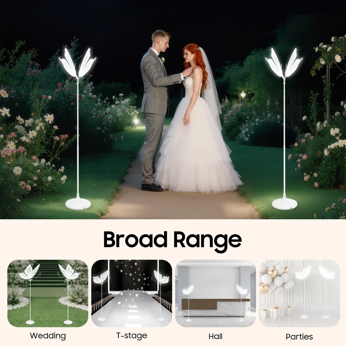 Bymaocar Butterfly Wedding Lights 48W LED Floor Lamp