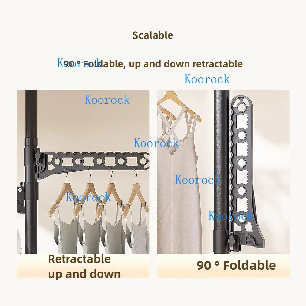 Frame Ceiling To Floor Coat Rack With Metal Support