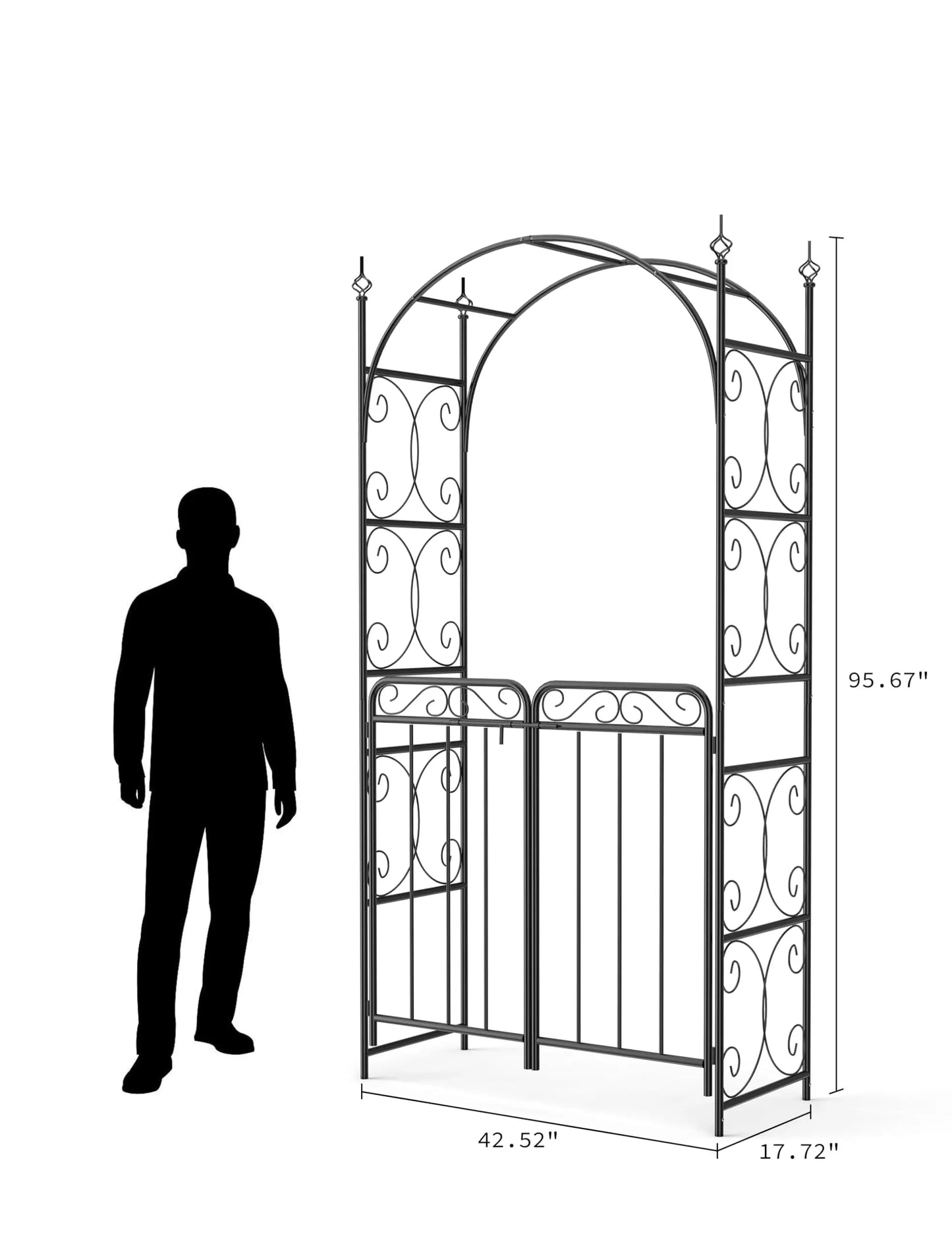 HiMISS Garden Arch With Double Gates Wedding Arbor