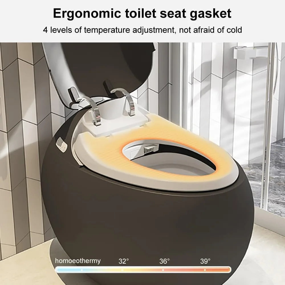 Modern Egg Shaped Smart Toilet with Heated Seat and Remote Control Features