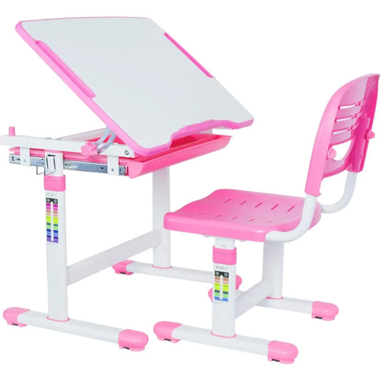 Adjustable Children Desk And Chair Learning Workstation