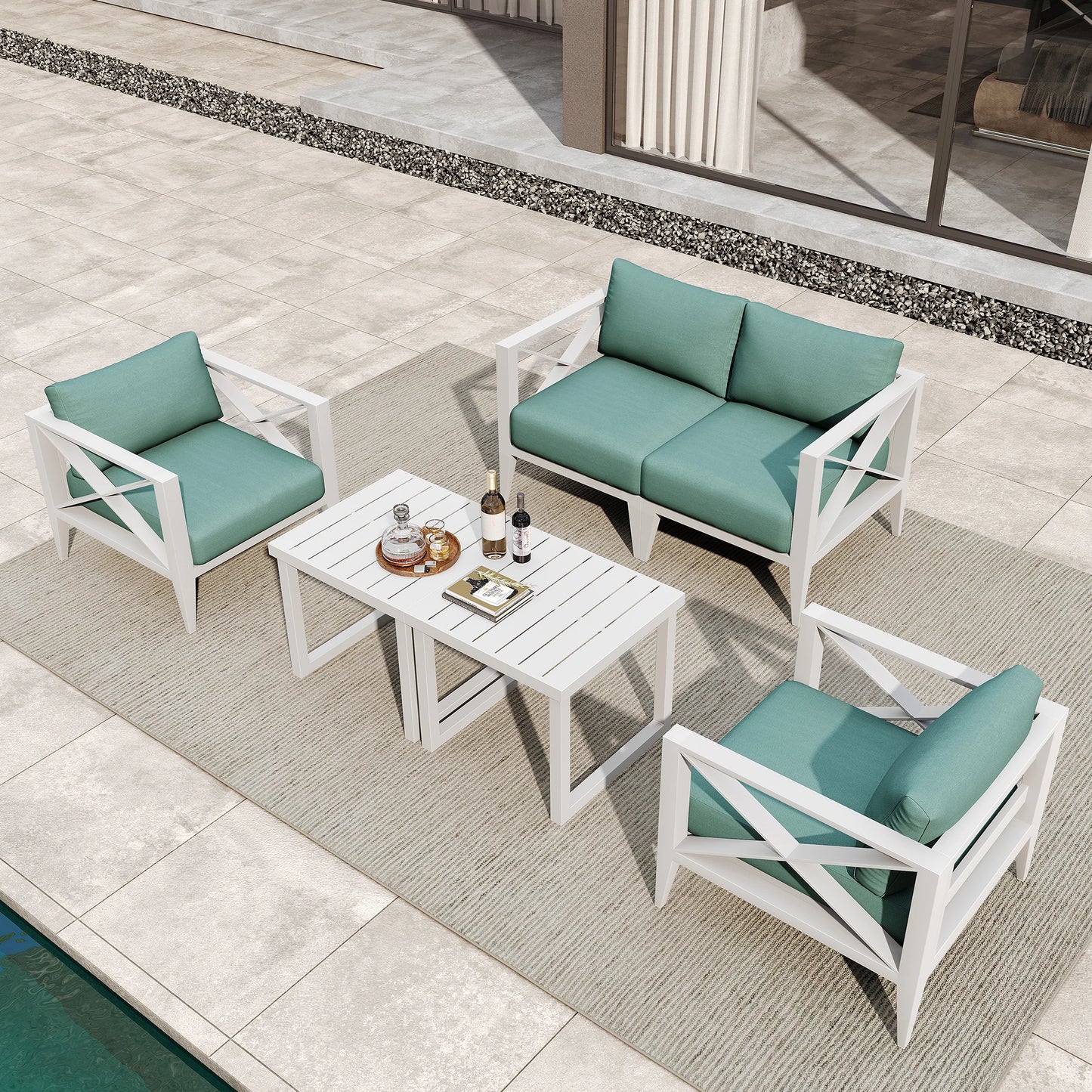 Maison Backyards Aluminum Outdoor Furniture Set Modern Patio Conversation