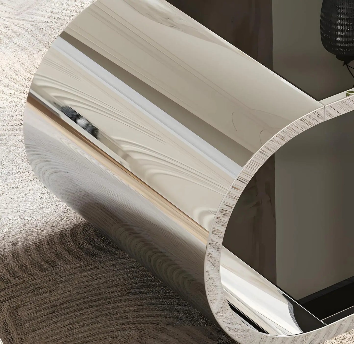 Glass Top Coffee Table With Stainless Steel Base Modern